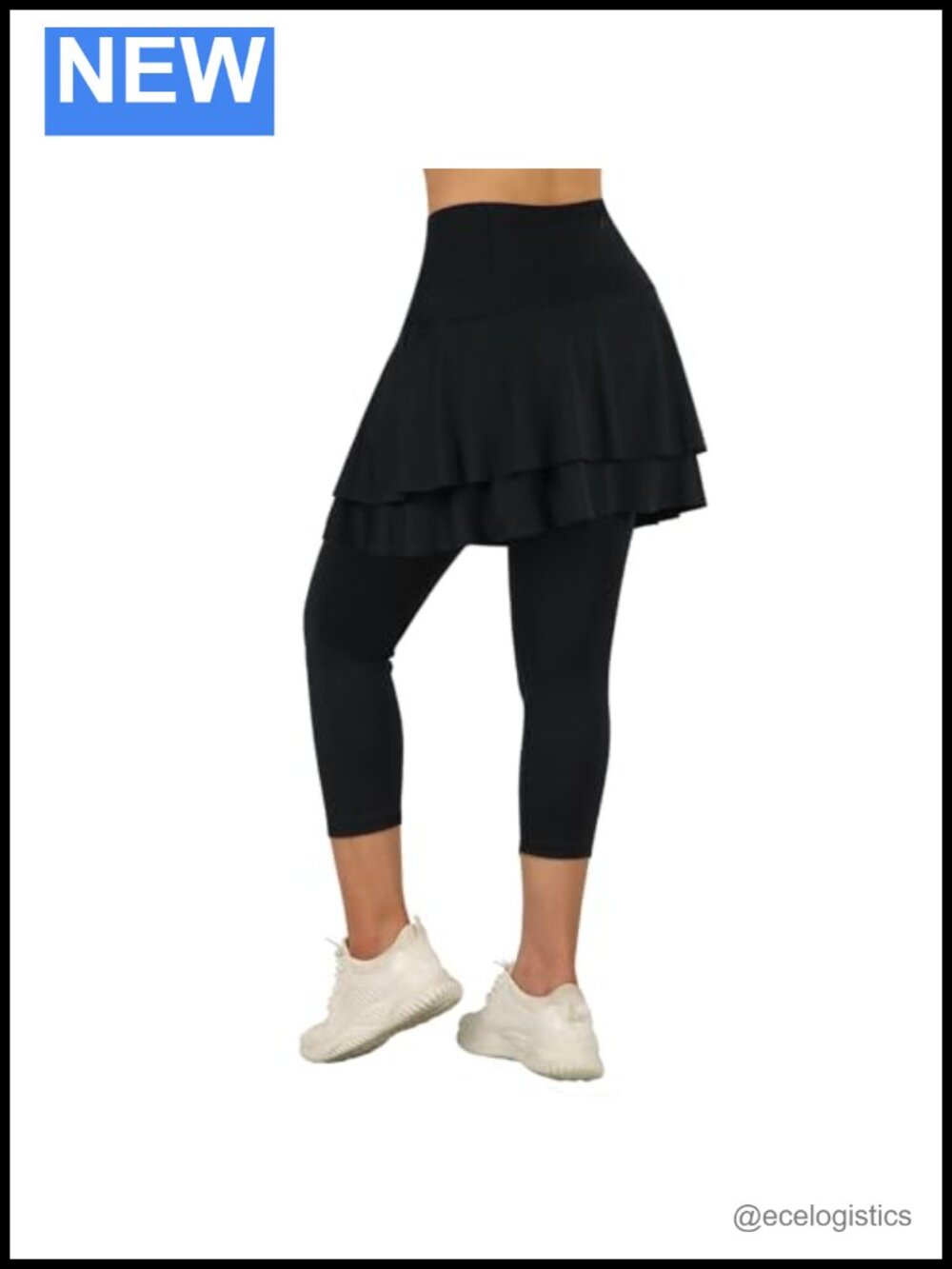 Skirted Leggings for Women Capri Athletic Tennis Skirt with Pockets High Waisted
